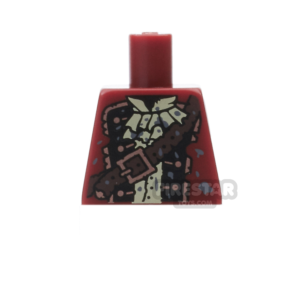 LEGO Mini Figure Torso - Zombie Pirate Coat - No Arms DARK RED