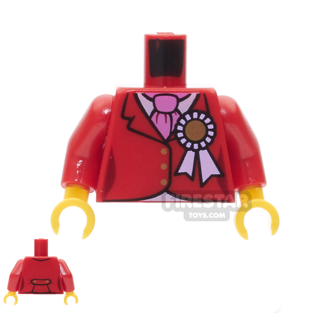LEGO Mini Figure Torso - Red Jacket with Ribbon