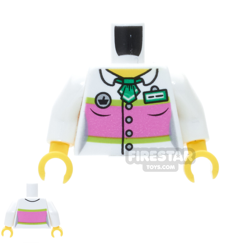 LEGO Mini Figure Torso - Blouse with Buttons and Name Badge
