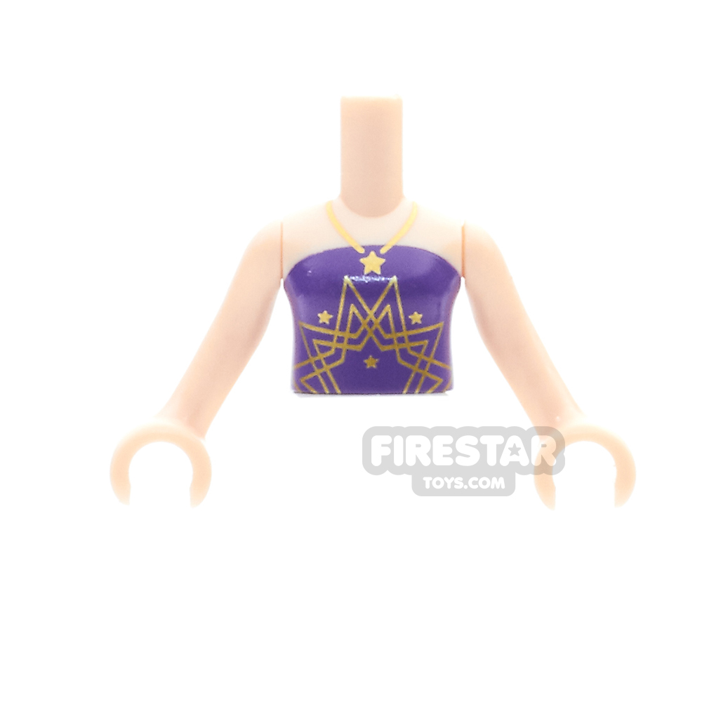 LEGO Friends Mini Figure Torso - Dark Purple Top with Gold Necklace and Stars