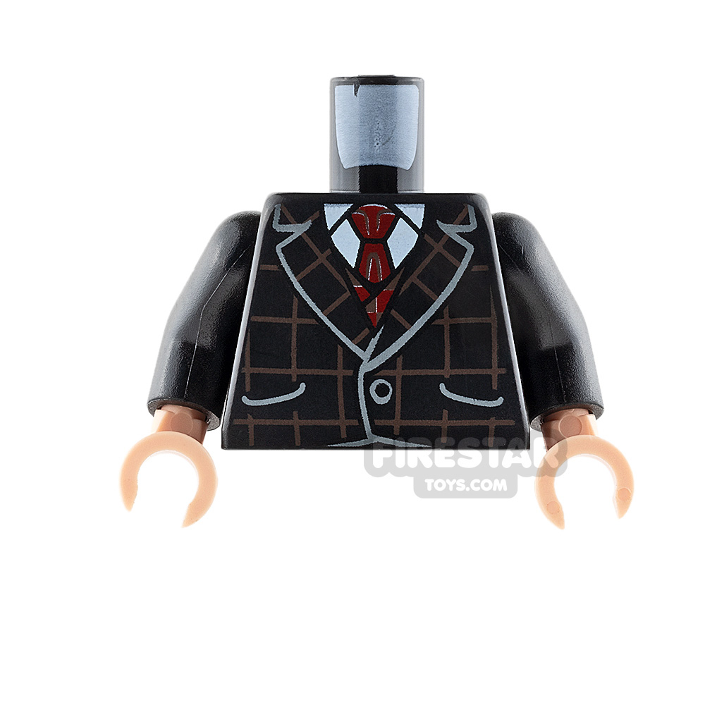 LEGO Mini Figure Torso - Black Checkered Suit