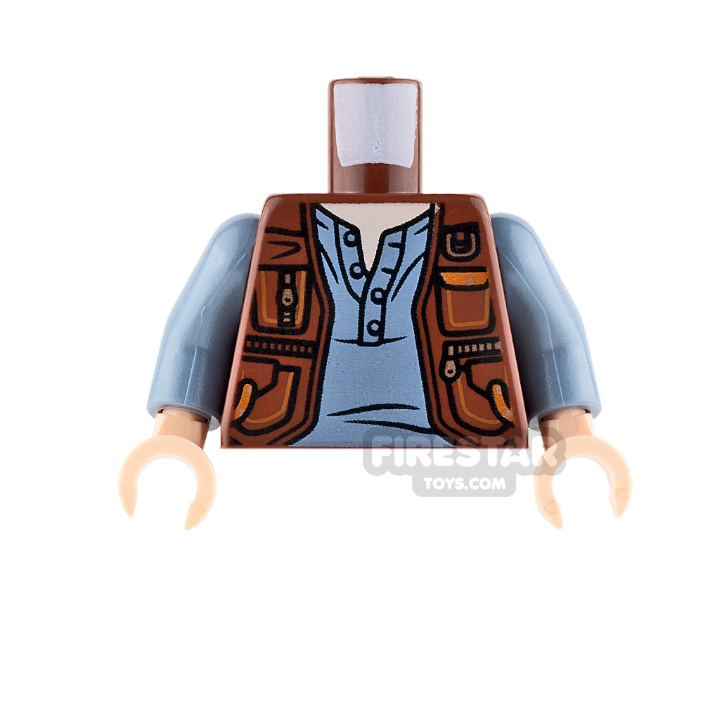 LEGO Minifigure Torso T-shirt with Vest REDDISH BROWN