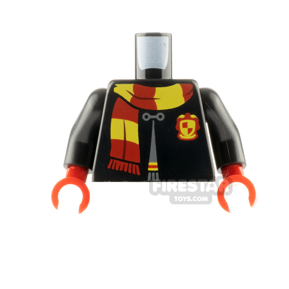 LEGO Minifigure Torso Hogwarts Robe with Gryffindor Shield and Scarf BLACK