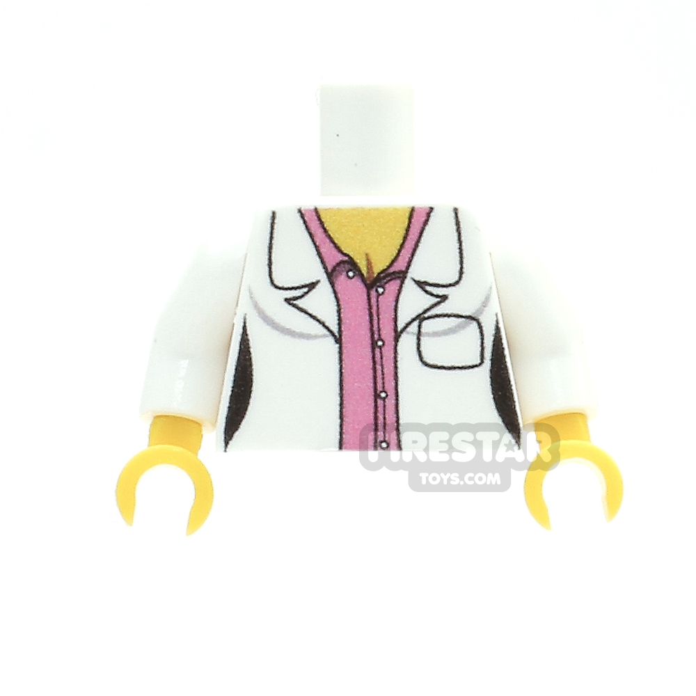 Custom Design Torso - Female Lab Coat - Pink Shirt