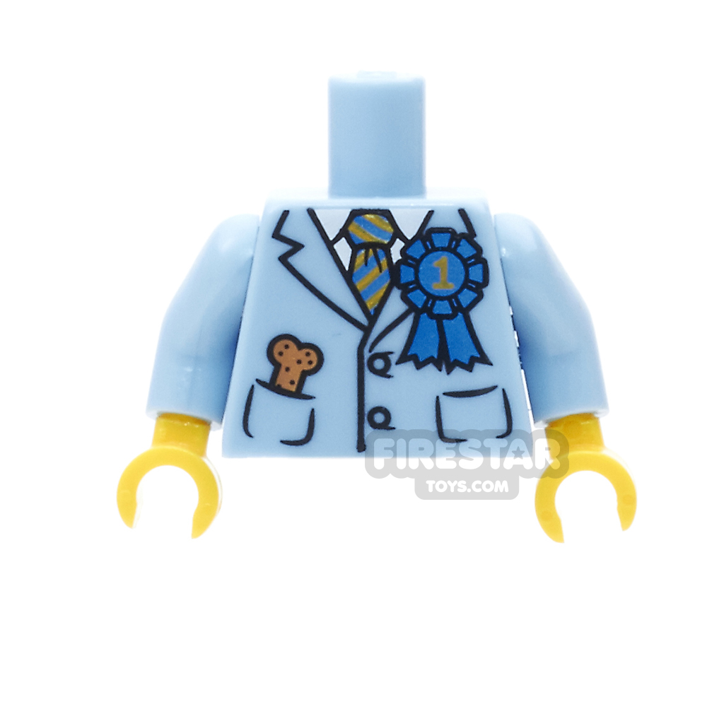 LEGO Mini Figure Torso - Jacket and Tie - With 1st Place Ribbon