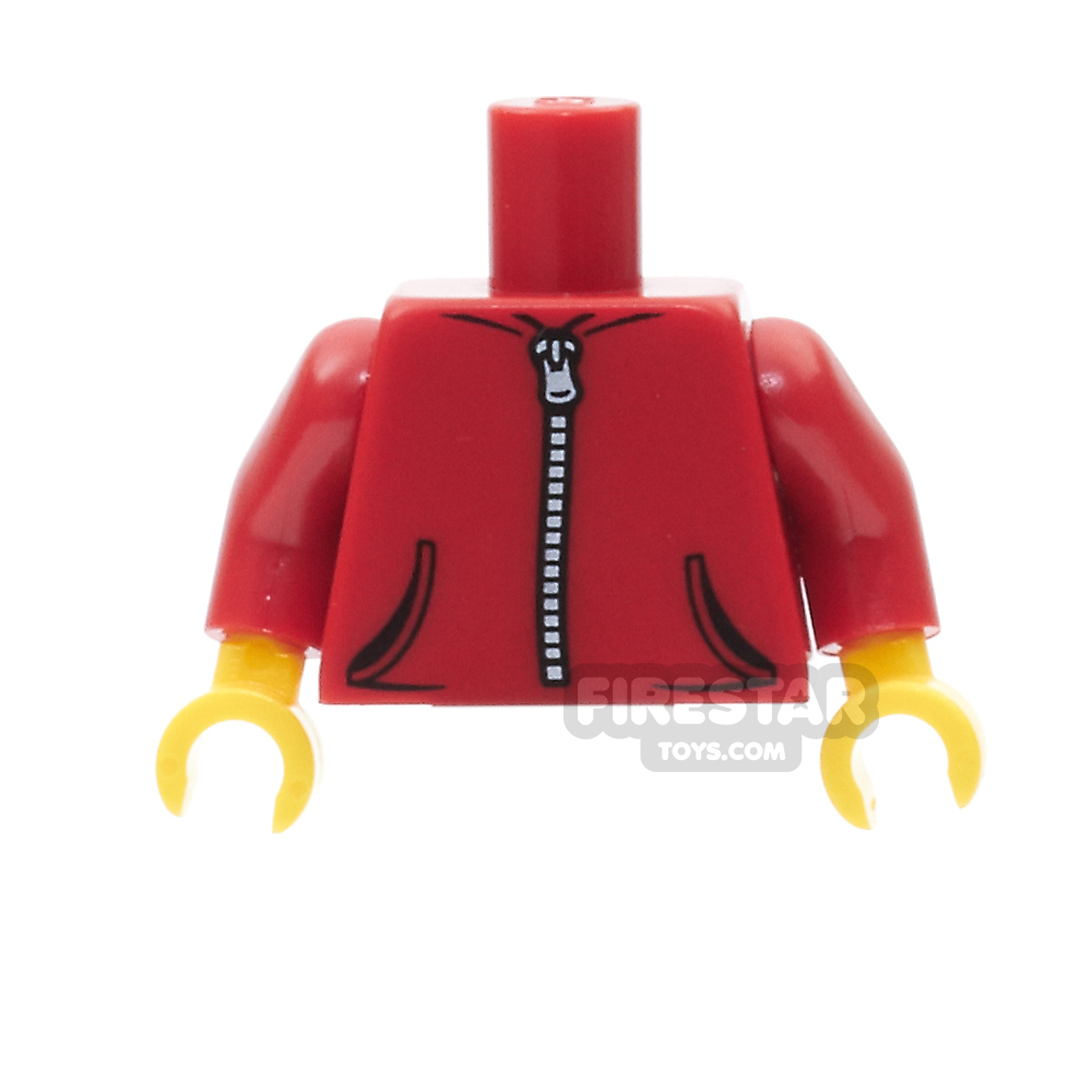 LEGO Mini Figure Torso -  Red Hoodie With Zip RED