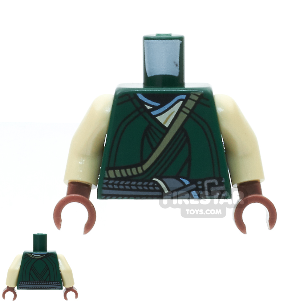 LEGO Mini Figure Torso - Karl Mordo DARK GREEN