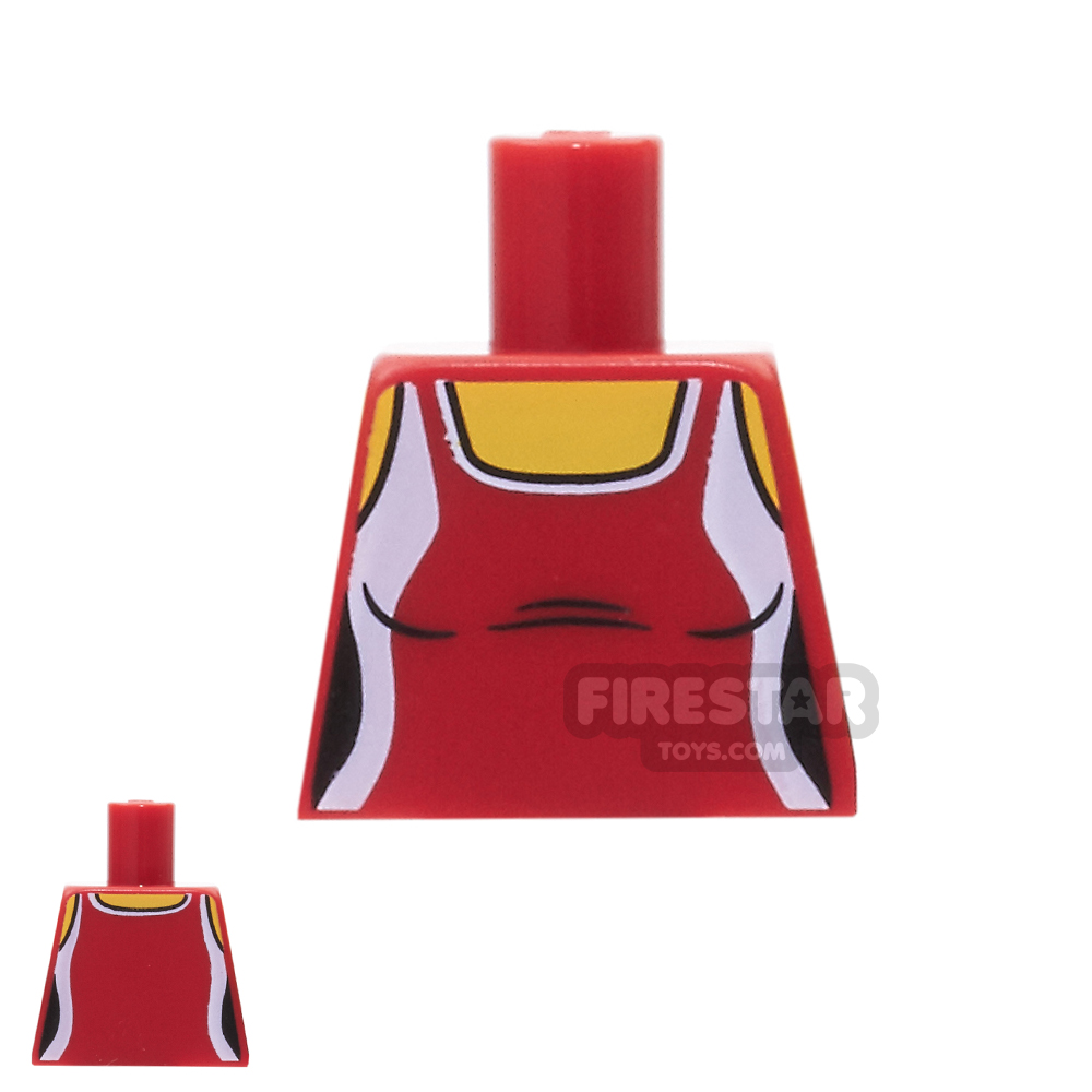 LEGO Mini Figure Torso - Red Sports Vest - No Arms