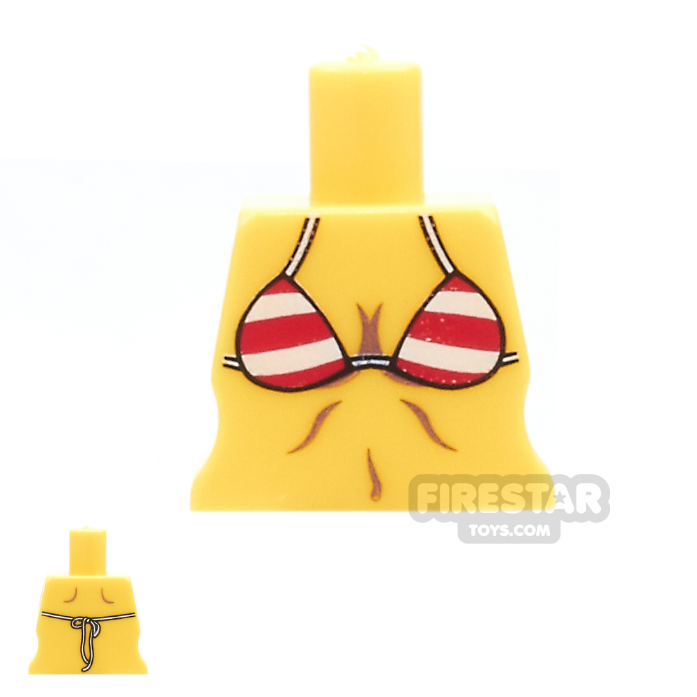 Arealight Mini Figure Torso - Red Stripe Bikini - Yellow