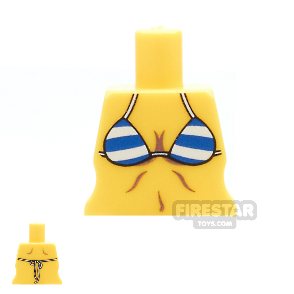 Arealight Mini Figure Torso - Blue Stripe Bikini - Yellow