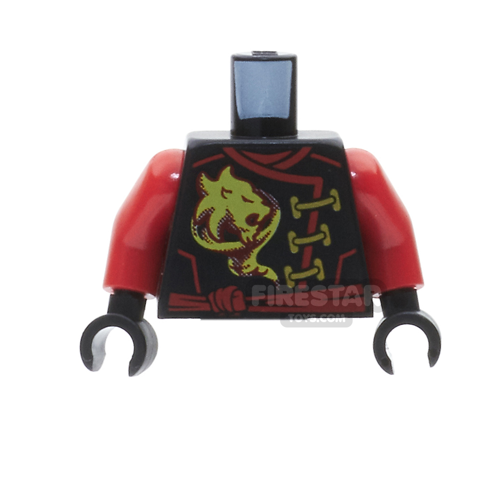 LEGO Mini Figure Torso - Red Robe with Gold Lion and Wings