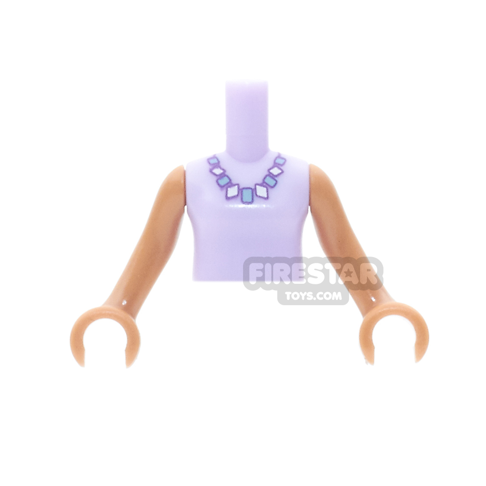 LEGO Friends Mini Figure Torso - Lavender Top with Bead Necklace