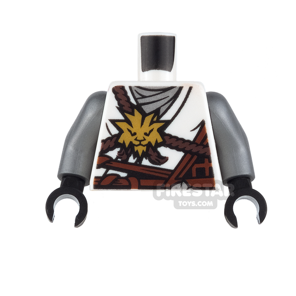 LEGO Mini Figure Torso - Ninjago Robe - Zane - Gold Medallion