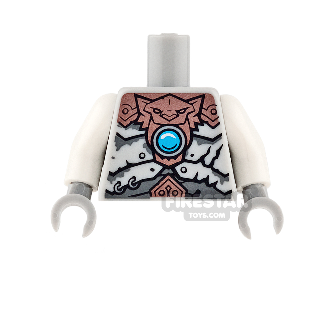 LEGO Mini Figure Torso - Copper Tiger Armour and White Arms
