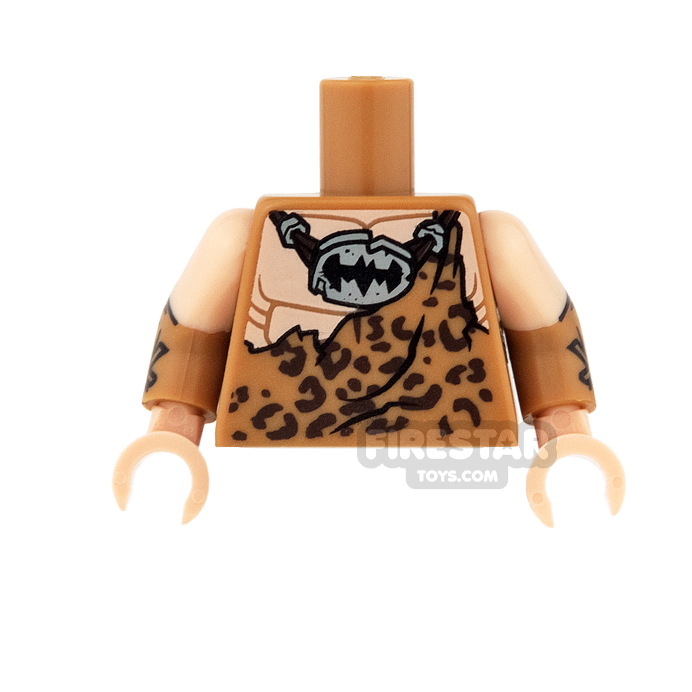 LEGO Mini Figure Torso - Batman - Caveman Suit MEDIUM DARK FLESH
