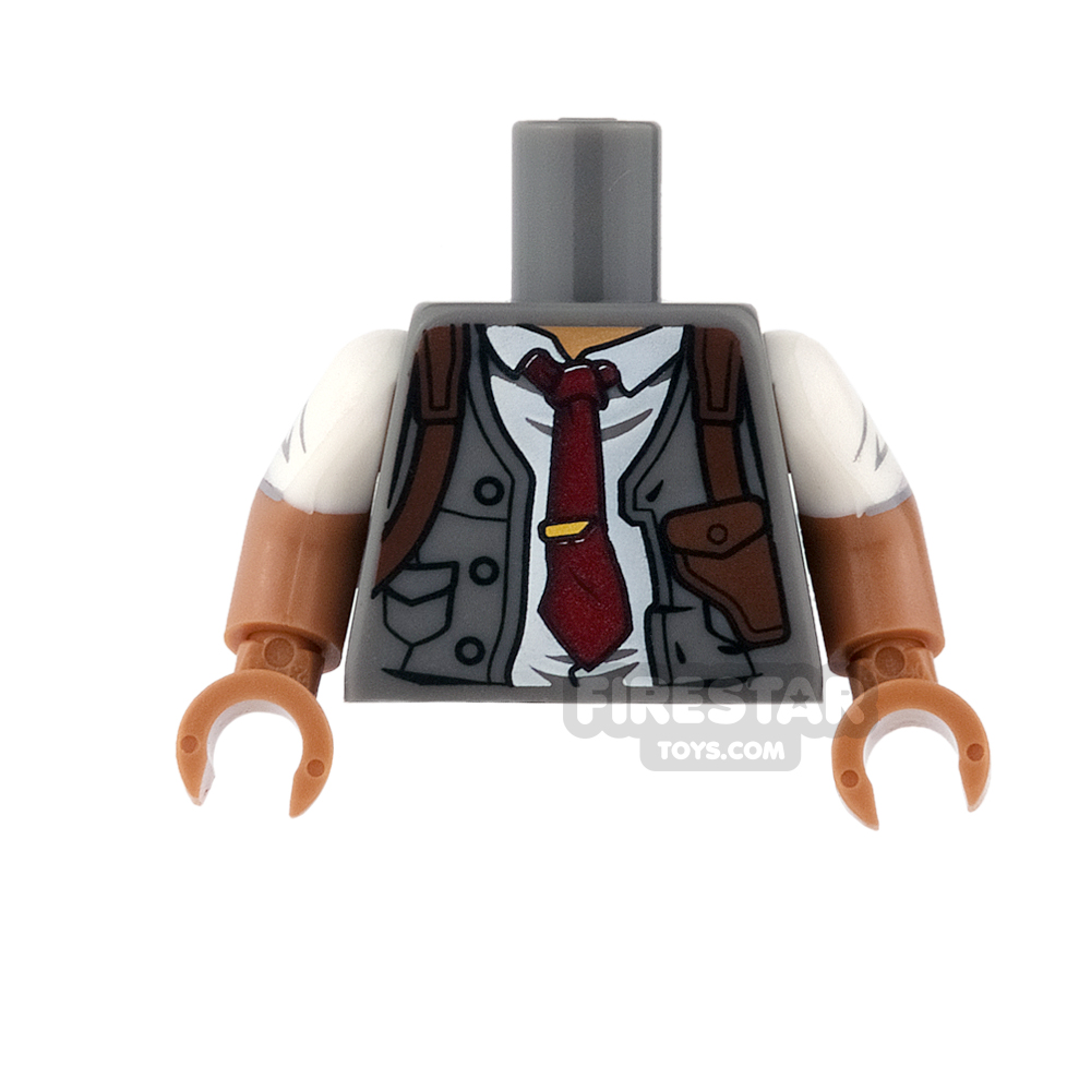 LEGO Mini Figure Torso - Commissioner Gordon - Vest and Holster DARK BLUEISH GRAY