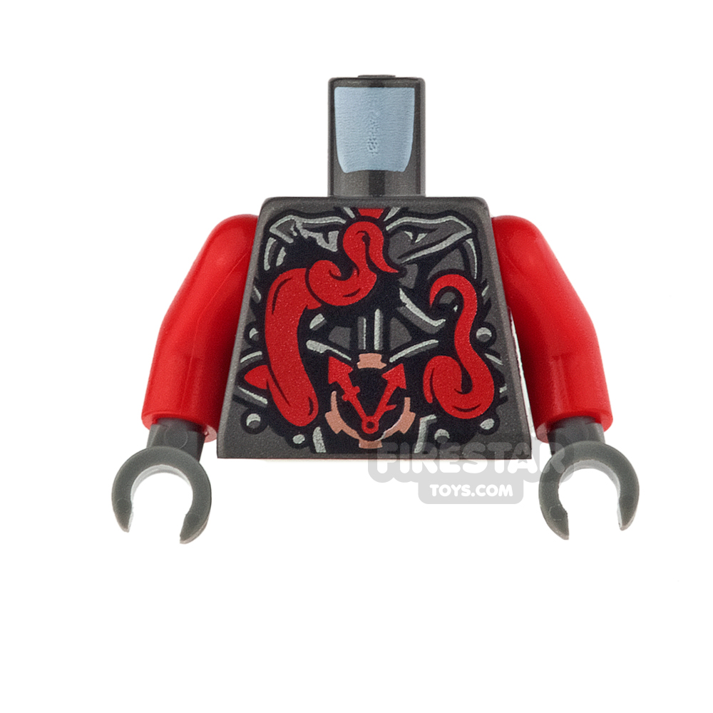 LEGO Mini Figure Torso - Ninjago - Snake - Red PEARL DARK GRAY