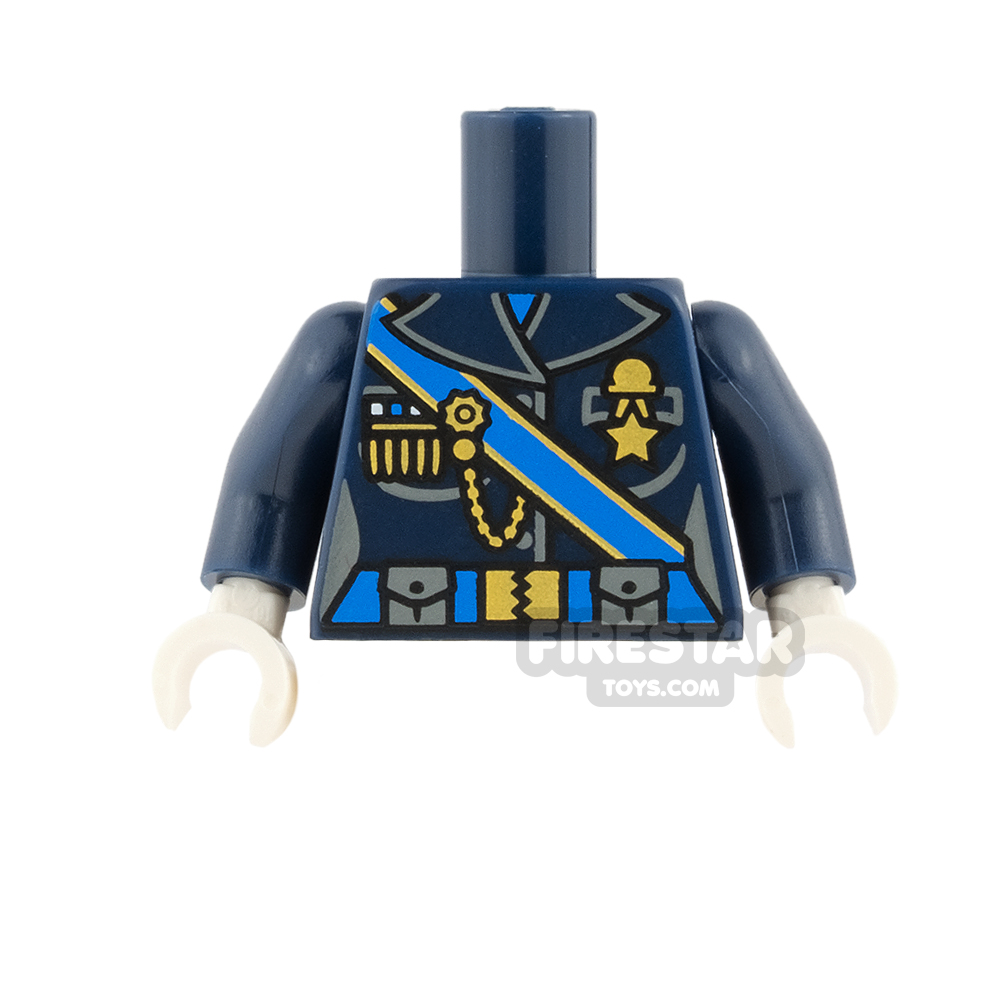 LEGO Mini Figure Torso - Military Uniform with Blue Sash and Belt 