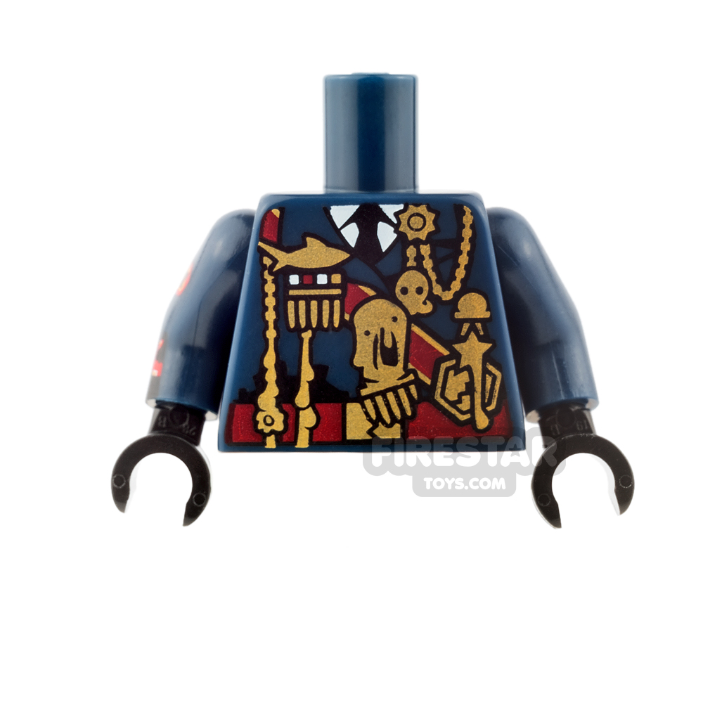 LEGO Mini Figure Torso - Military Uniform with Red Sash and Medals DARK BLUE