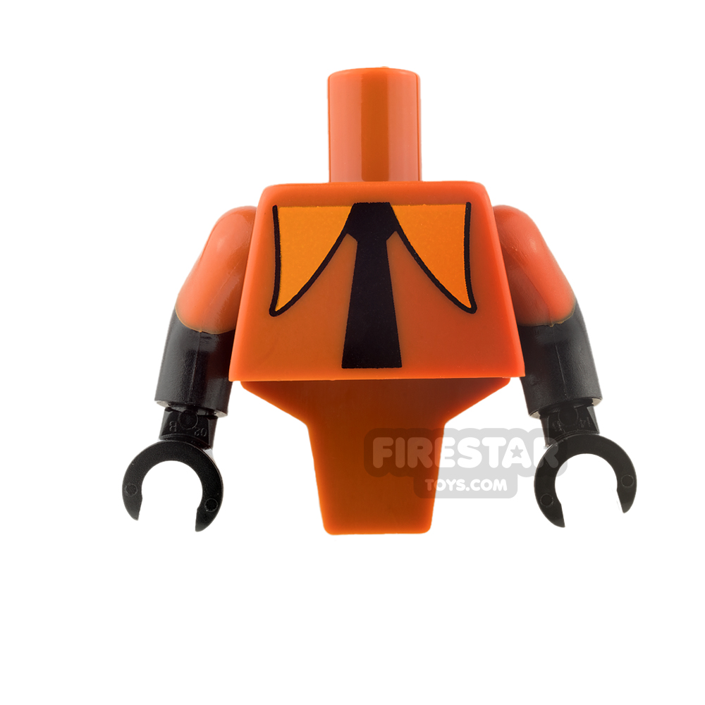 LEGO Mini Figure Torso - Modified - Dark Orange - Tie and Collar