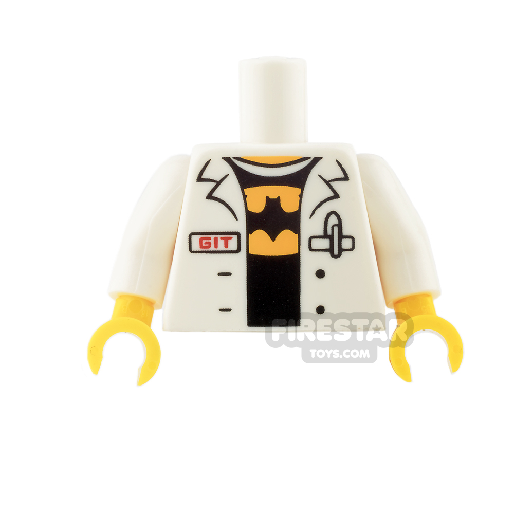 LEGO Mini Figure Torso - Lab Coat with Batman T-shirt WHITE