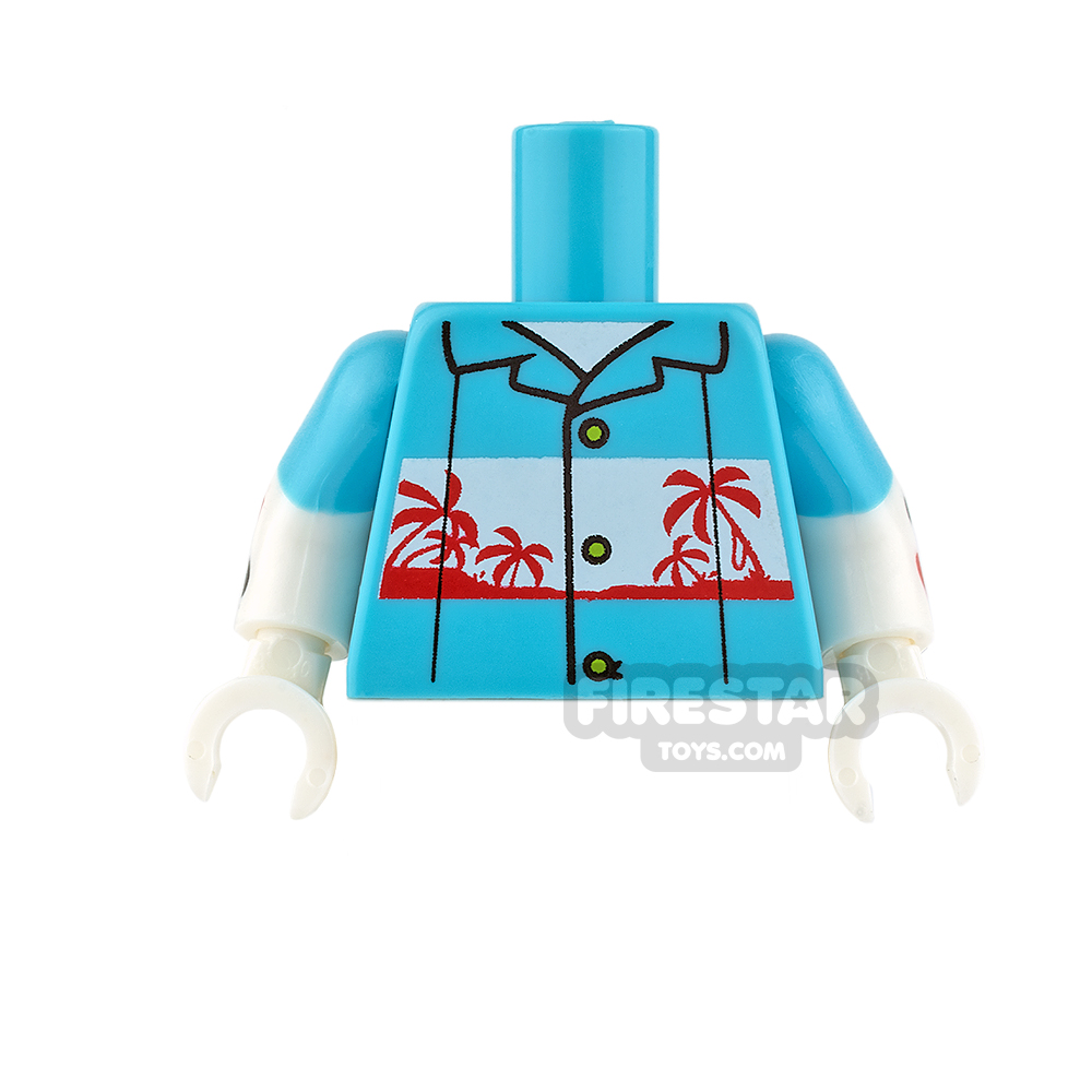 LEGO Mini Figure Torso - Joker - Hawaiian Shirt MEDIUM AZURE