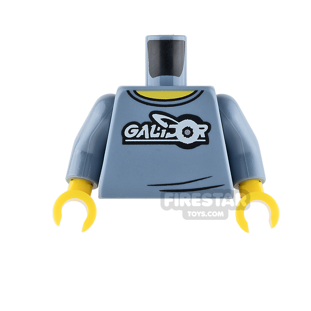 LEGO Mini Figure Torso - T-shirt with 'GALIDOR' Logo and Swirl on Back