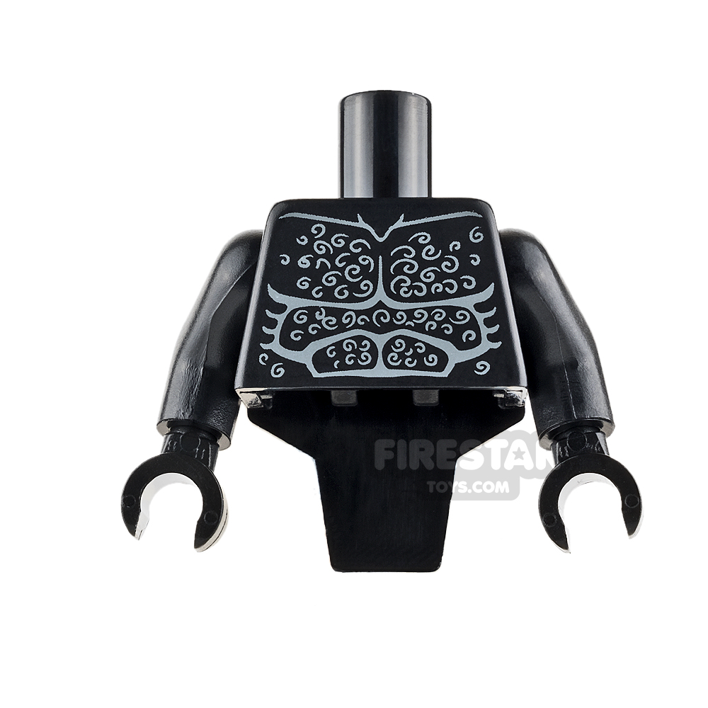 LEGO Mini Figure Torso - Modified - Black - Muscles