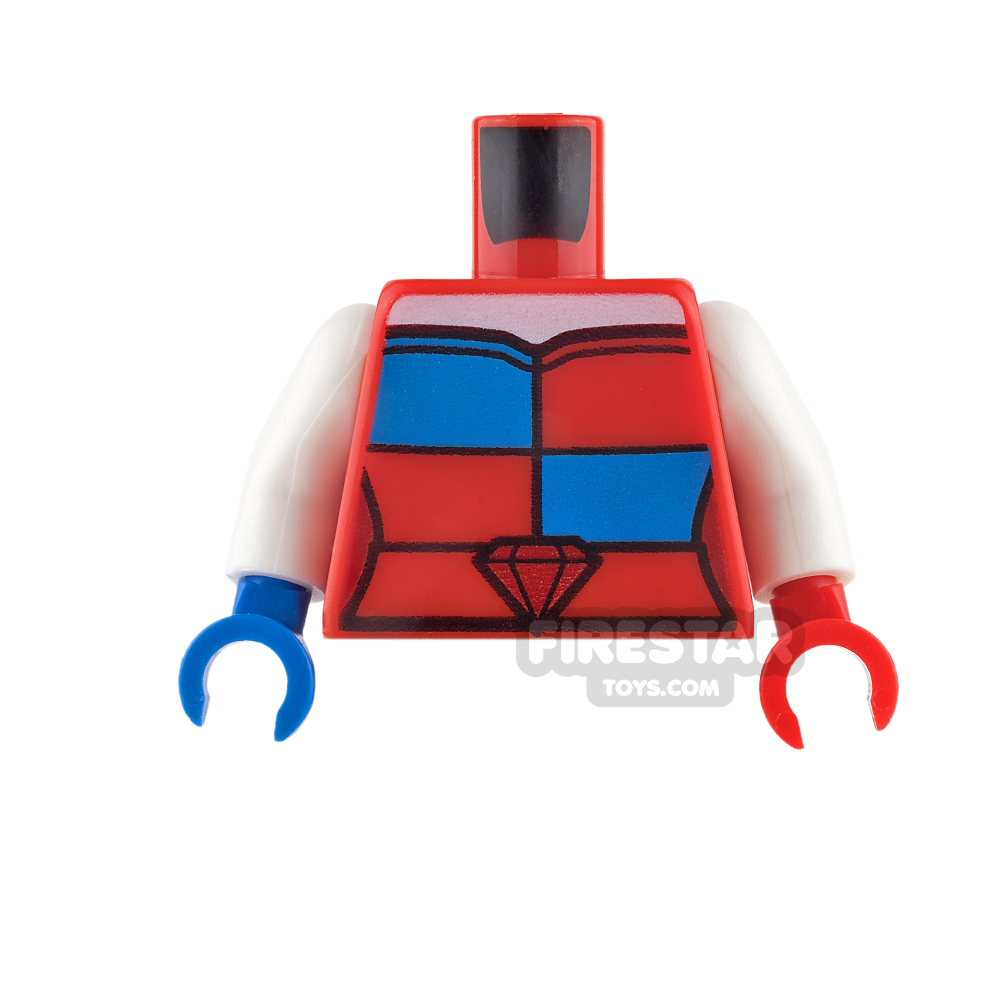 LEGO Mini Figure Torso - Harley Quinn - Red and Blue