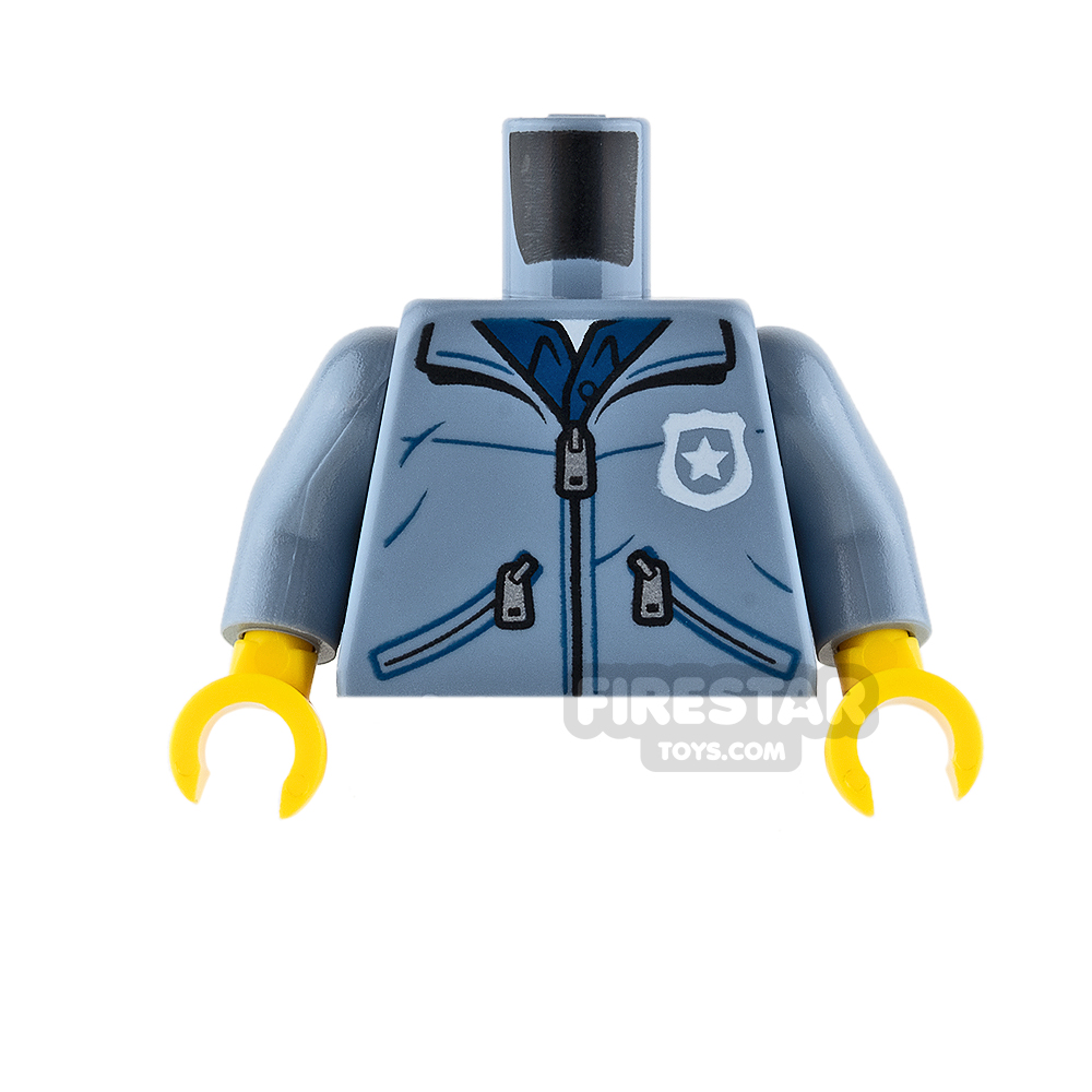 LEGO Mini Figure Torso - Police Hoodie - Sand Blue