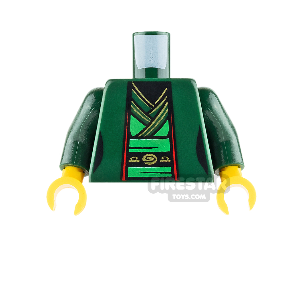 LEGO Mini Figure Torso - Dark Green Ninja Robe and Green Tunic