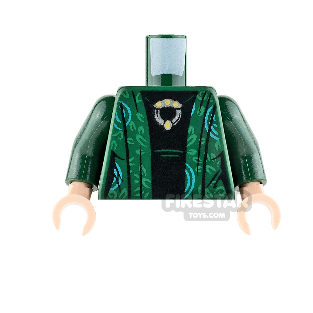 LEGO Mini Figure Torso - Dark Green Robe with Gold Broach DARK GREEN