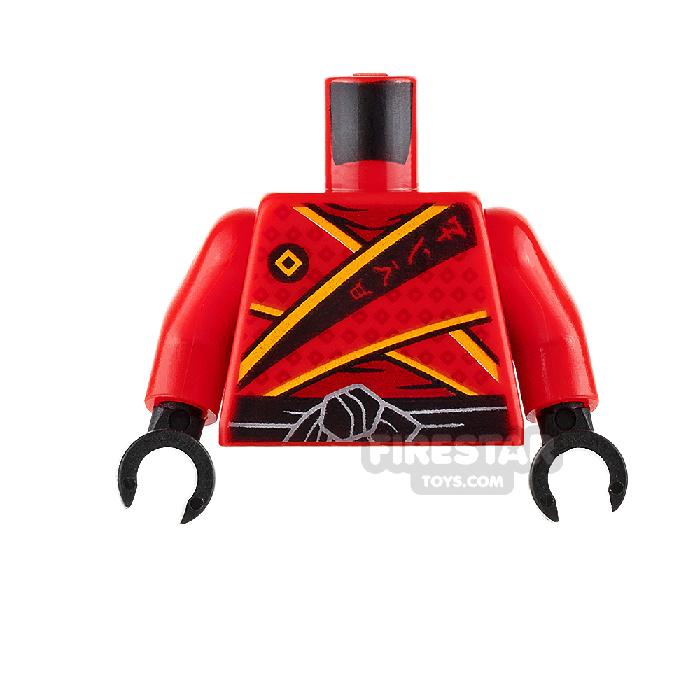 LEGO Mini Figure Torso - Red Ninja Tunic with Dark Red Diamonds