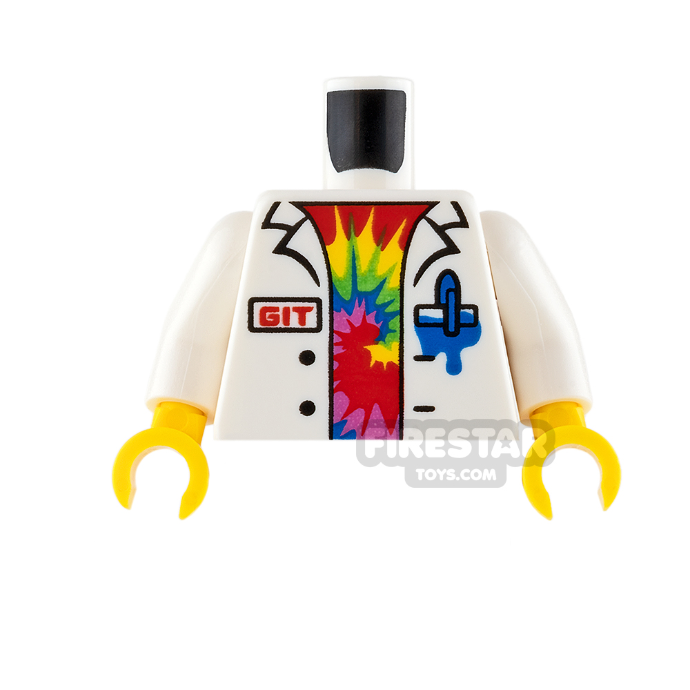 LEGO Mini Figure Torso - Lab Coat with Rainbow Swirl Top