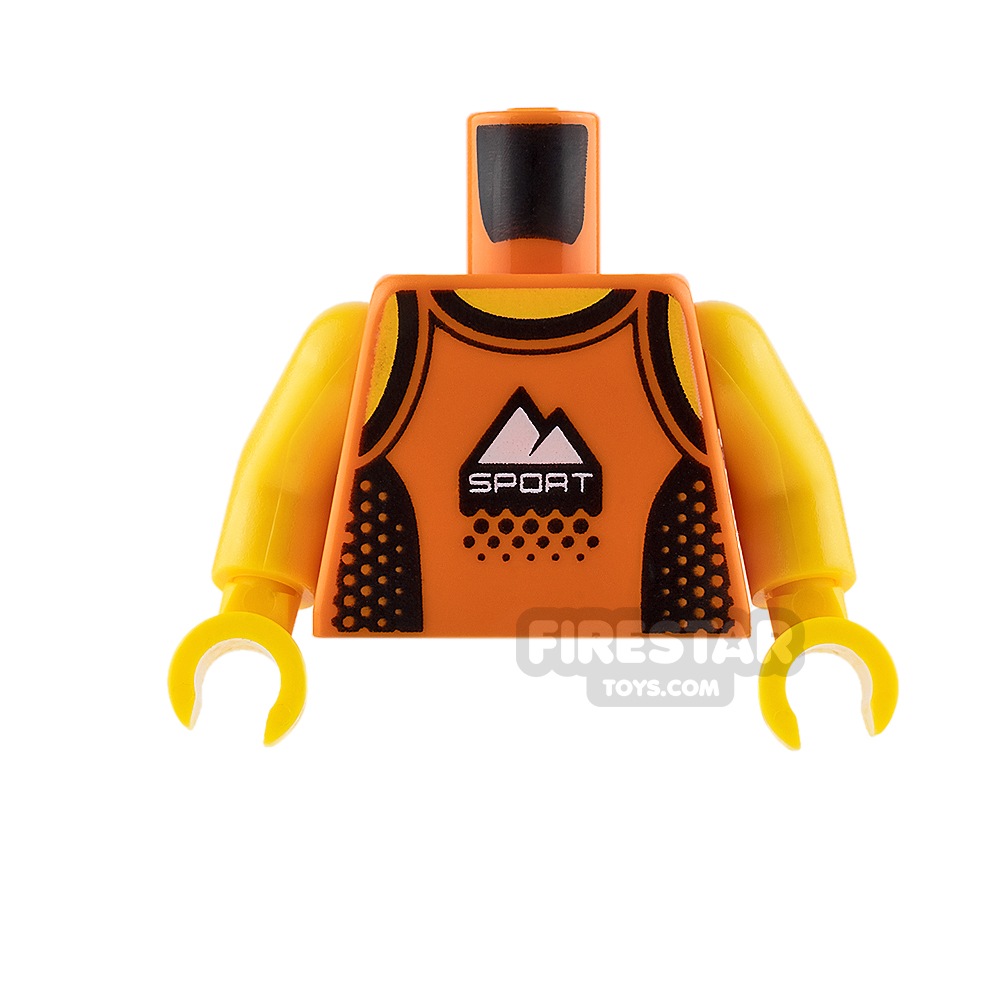 LEGO Mini Figure Torso - Orange Sports Vest