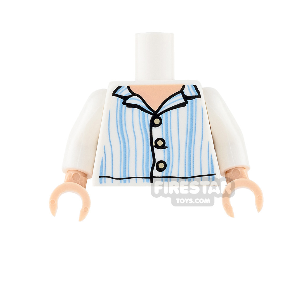 LEGO Mini Figure Torso - White Pajama Top