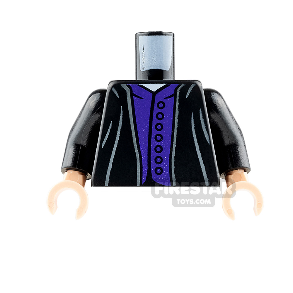 LEGO Mini Figure Torso - Black Robe with Purple Vest