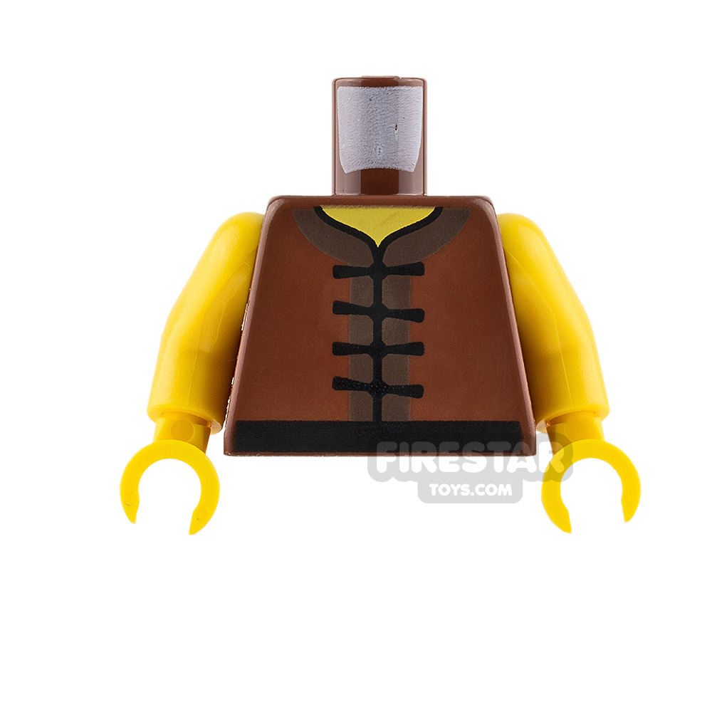 LEGO Mini Figure Torso - Reddish Brown Robe with Clasps REDDISH BROWN
