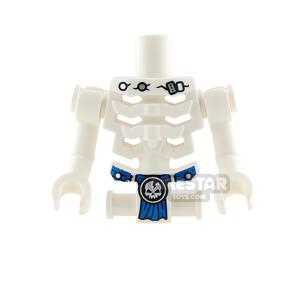 LEGO Mini Figure Torso - Skeleton - Blue Loincloth with Skull