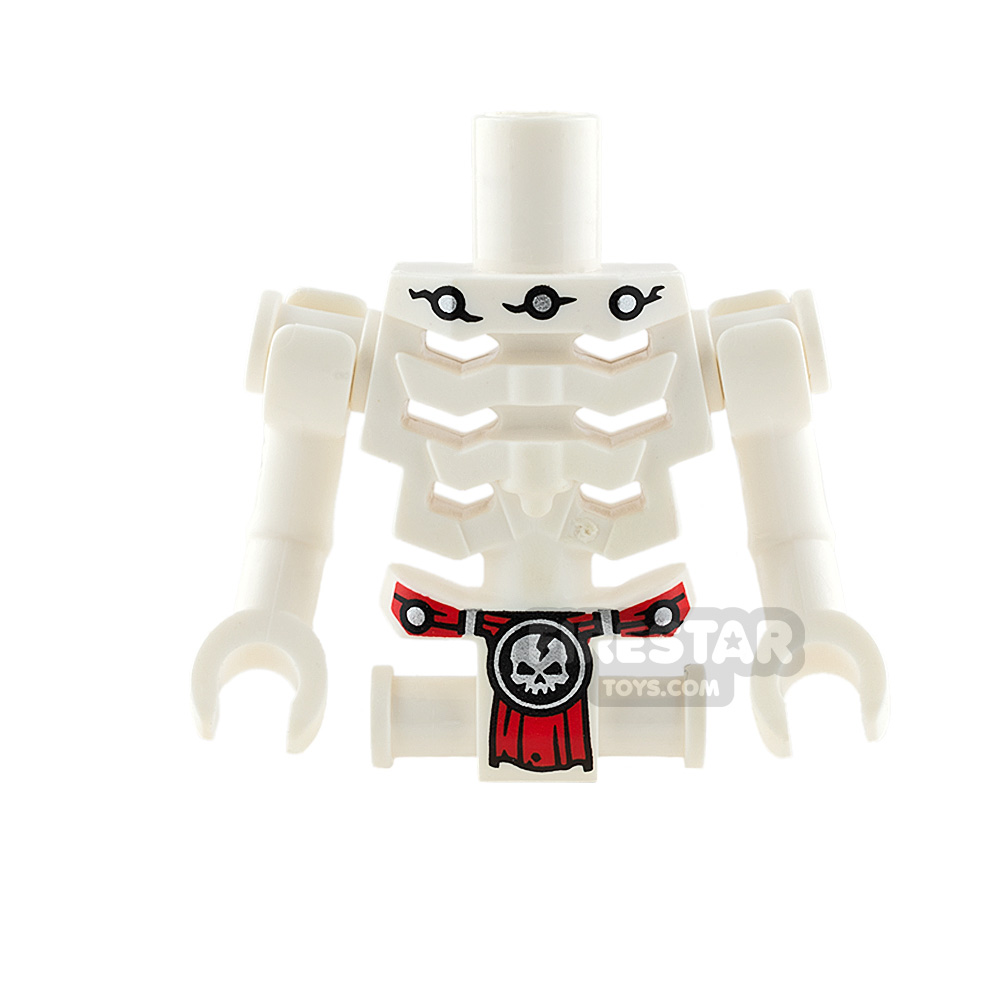 LEGO Mini Figure Torso - Skeleton - Red Loincloth with Skull