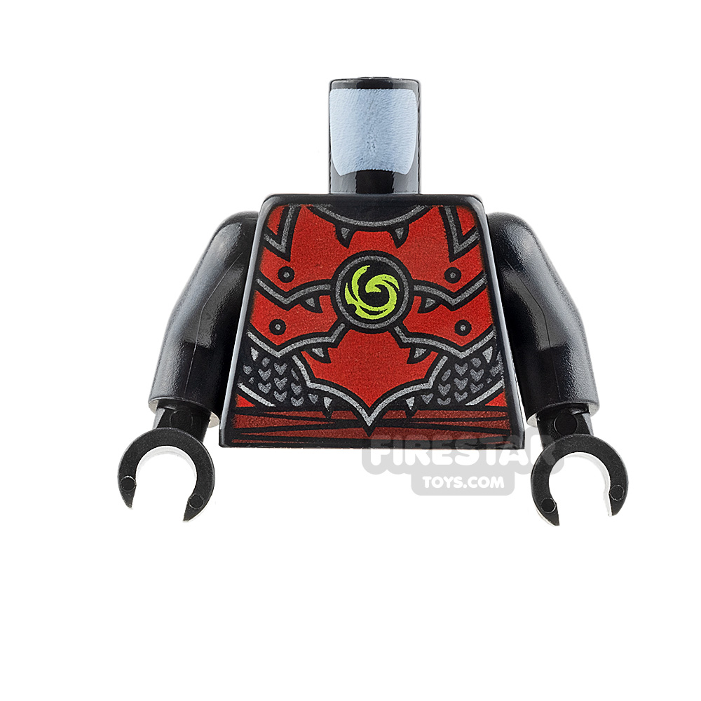 LEGO Mini Figure Torso - Red Plate Armour and Belt PEARL DARK GRAY