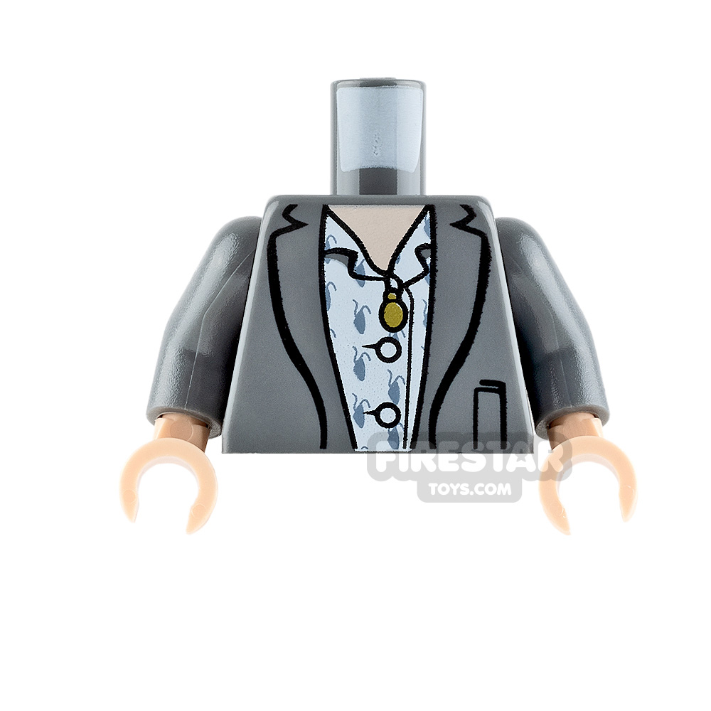 LEGO Minifigure Torso Jacket with Shirt DARK BLUEISH GRAY