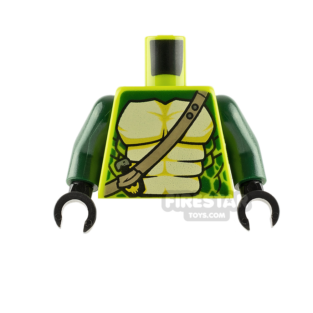 LEGO Minifigure Torso Snake with Scales LIME