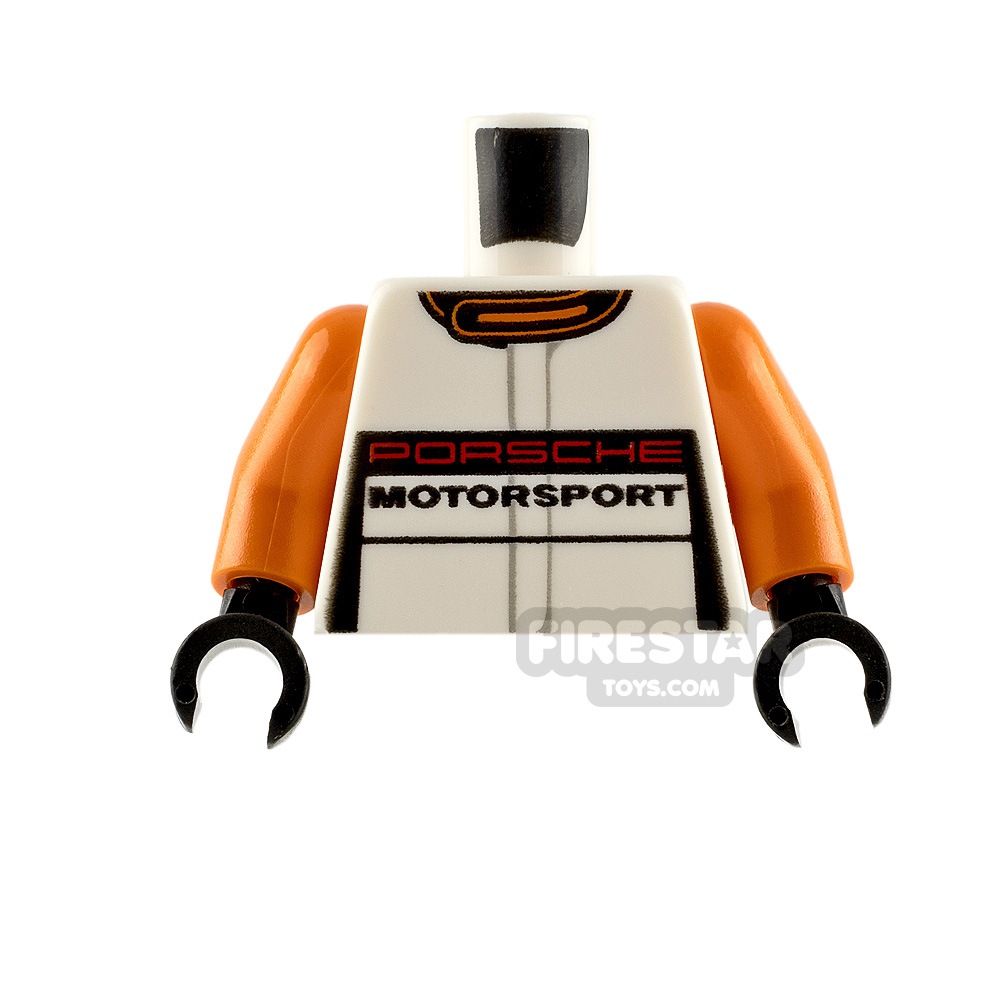 LEGO Minifigure Torso Porsche Racing Jacket WHITE