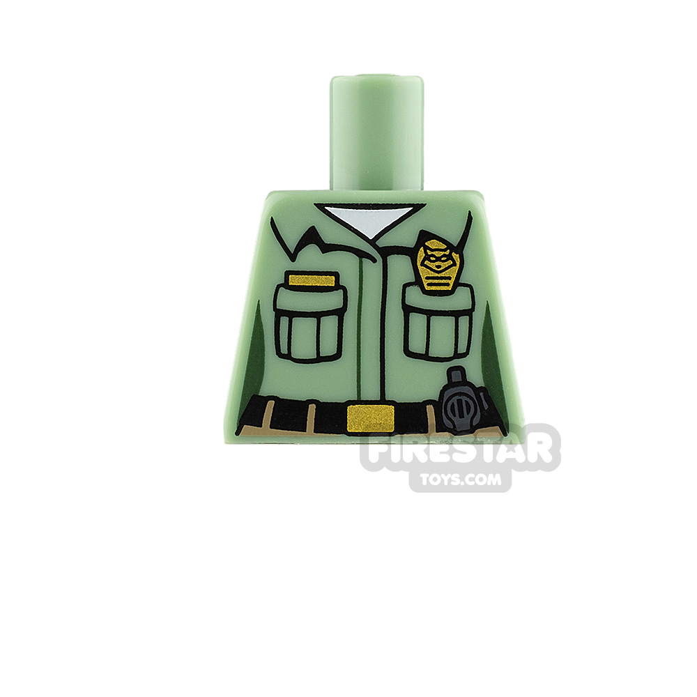 LEGO Minifigure No Arms Torso Animal Control Uniform SAND GREEN