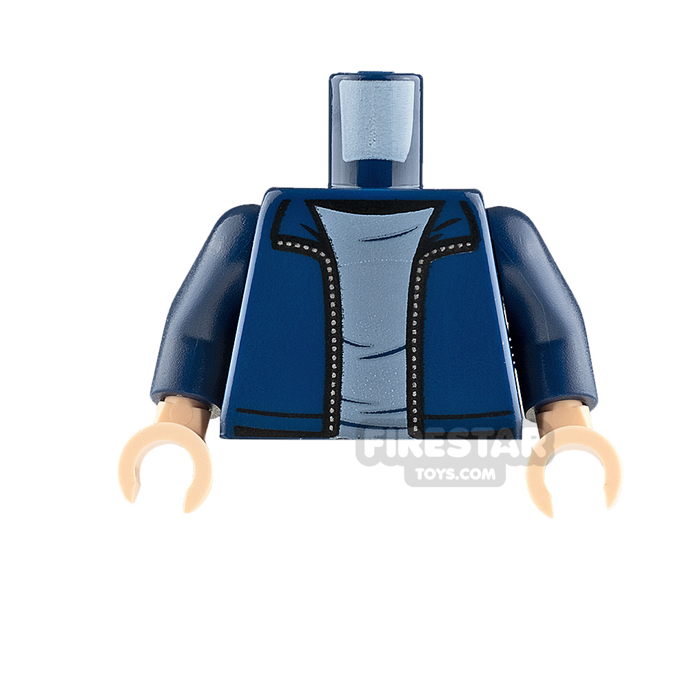 LEGO Minifigure Torso Jacket with Silver Zipper DARK BLUE
