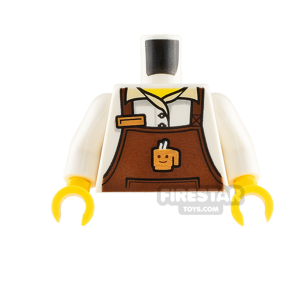 LEGO Minifigure Torso Male Barista Uniform WHITE