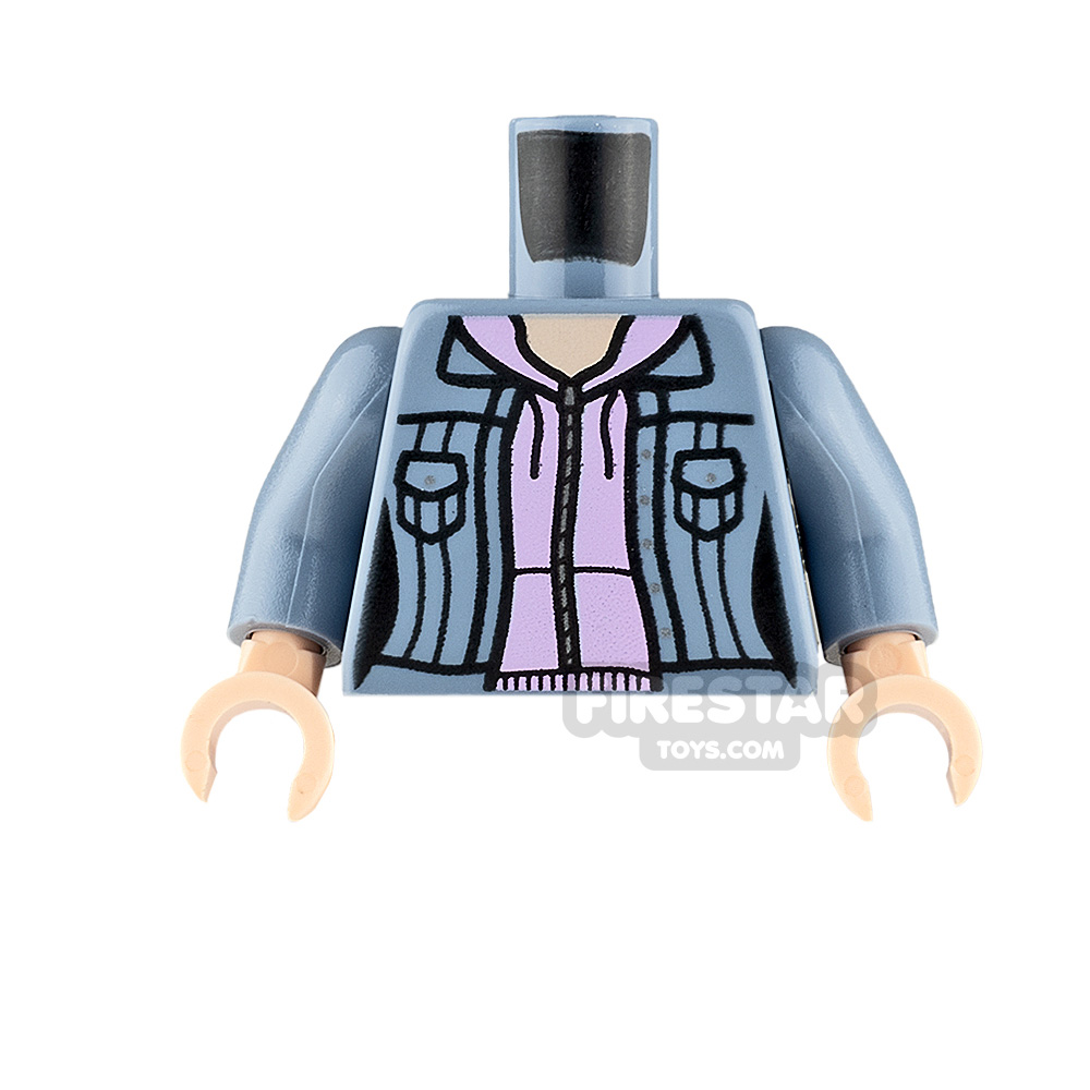 LEGO Minifigure Torso Open Jacket with Lavender Sweater 