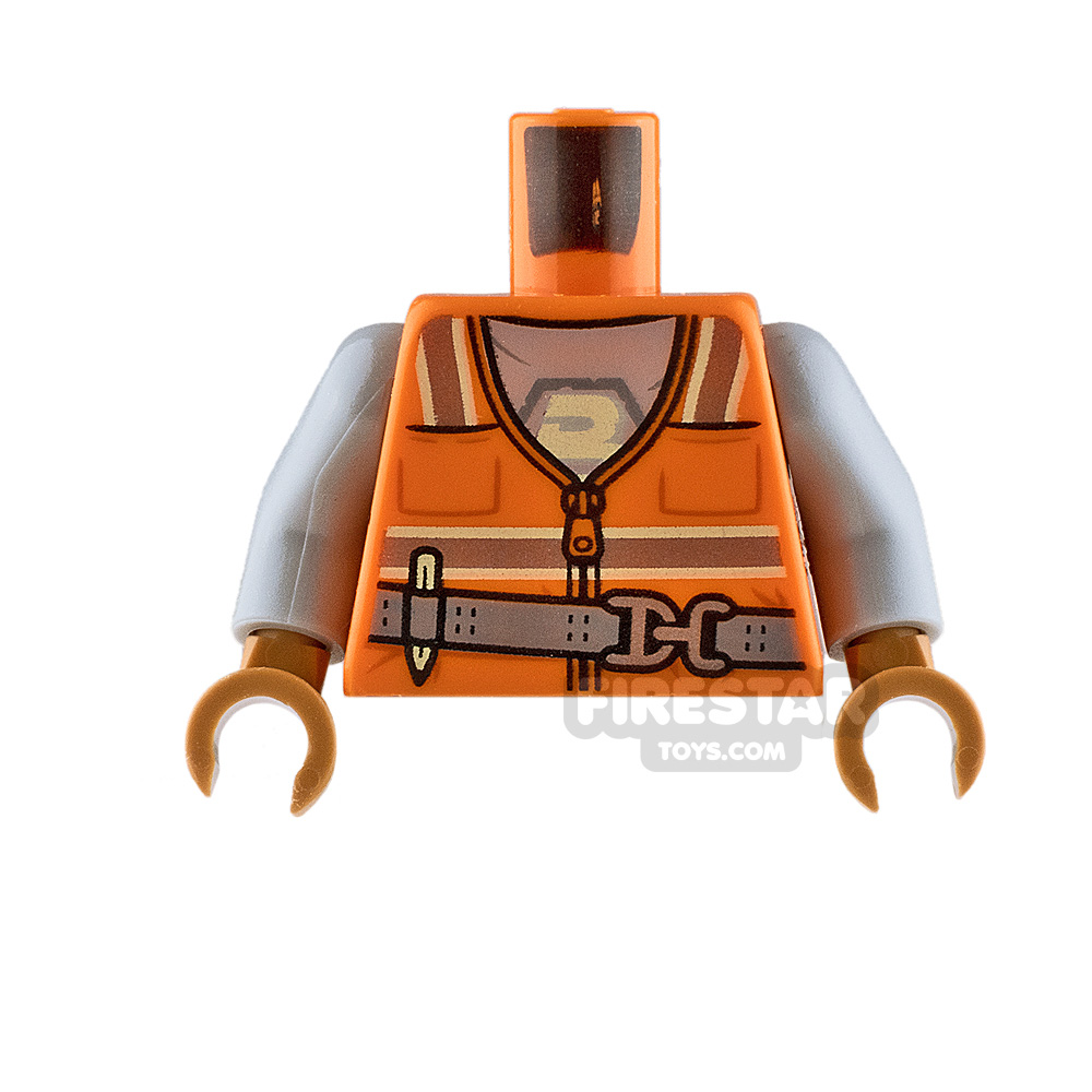 LEGO Minifigure Torso Safety Vest with Reflective Stripes
