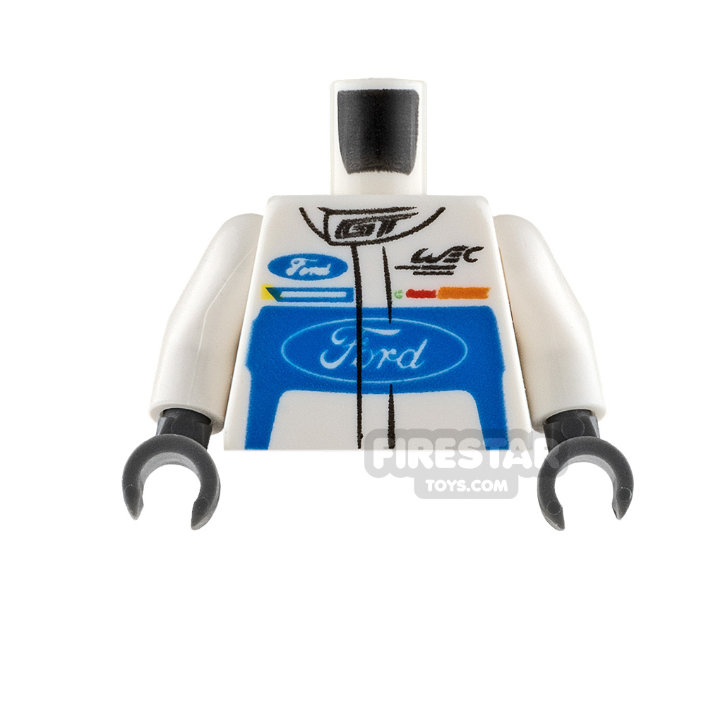LEGO Minifigure Torso White Racing Jacket WHITE